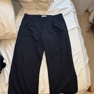 Abercrombie & Fitch Relaxed Black Wide-Leg Trousers